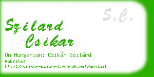 szilard csikar business card
